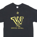 GILDAN Mens Black & Yellow American Football Graphic T-Shirt M Short Sleeve Crew