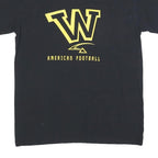 GILDAN Mens Black & Yellow American Football Graphic T-Shirt M Short Sleeve Crew