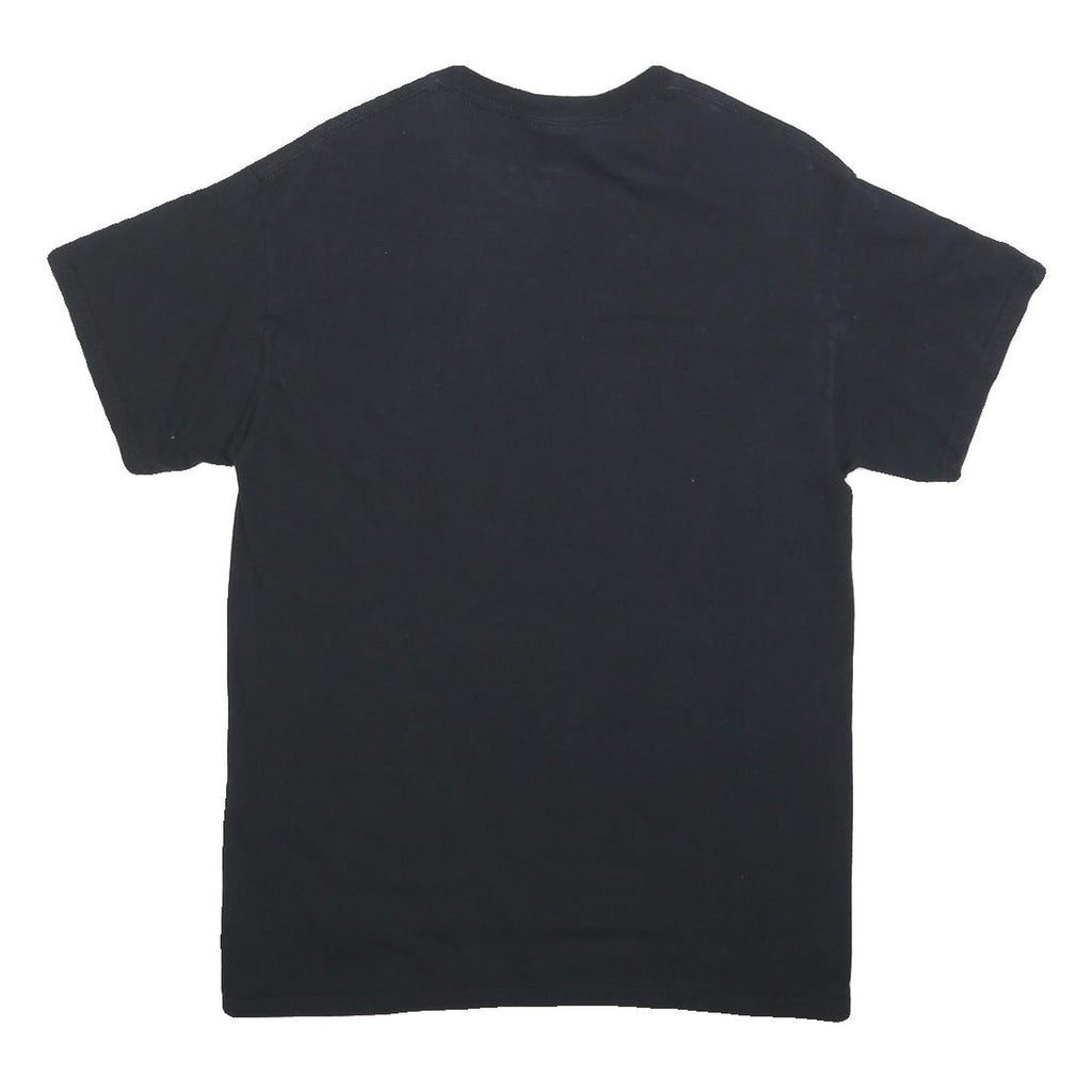 GILDAN Mens Black & Yellow American Football Graphic T-Shirt M Short Sleeve Crew