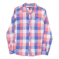 TOMMY HILFIGER Womens Blue & Pink Check Shirt M Casual Cotton Blend Long Sleeve