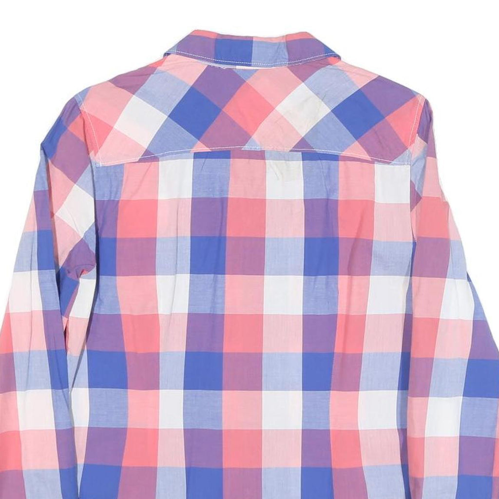 TOMMY HILFIGER Womens Blue & Pink Check Shirt M Casual Cotton Blend Long Sleeve