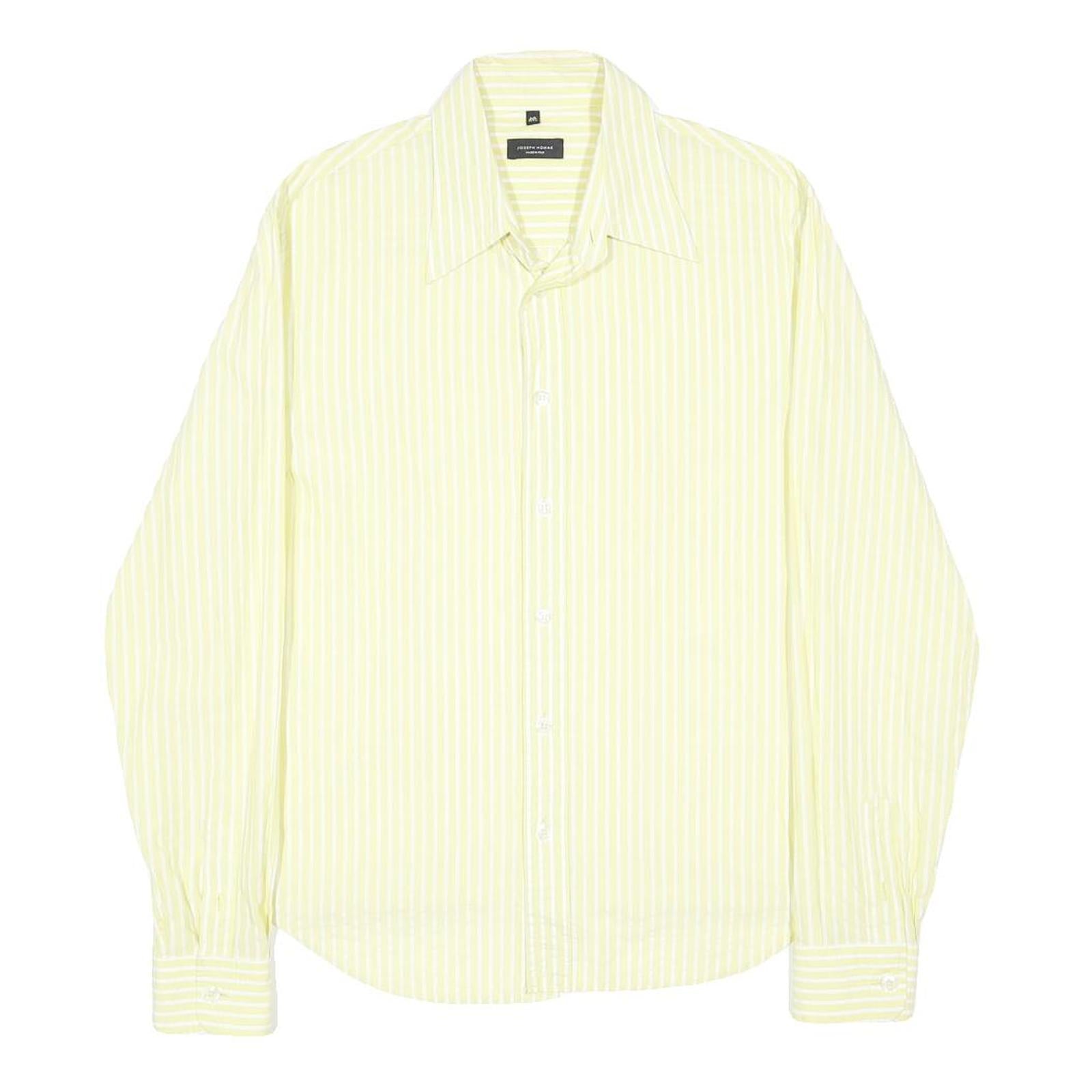 JOSEPH HOMME Mens Yellow & White Stripe Shirt L Classic Button Shirt Cotton