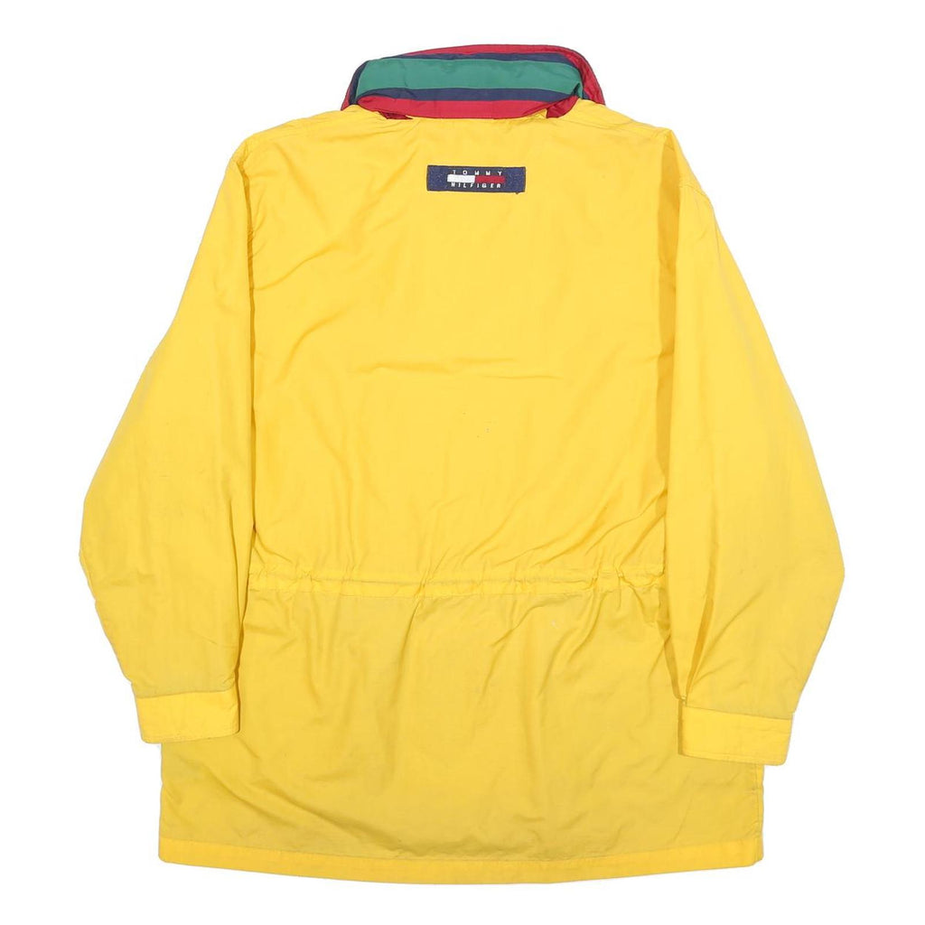 TOMMY HILFIGER Mens Yellow Navy Jacket M Nylon Plain Zip Button Pockets