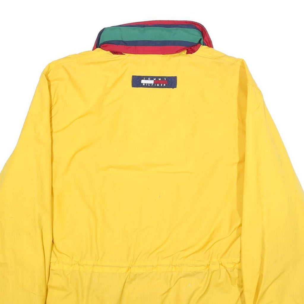 TOMMY HILFIGER Mens Yellow Navy Jacket M Nylon Plain Zip Button Pockets