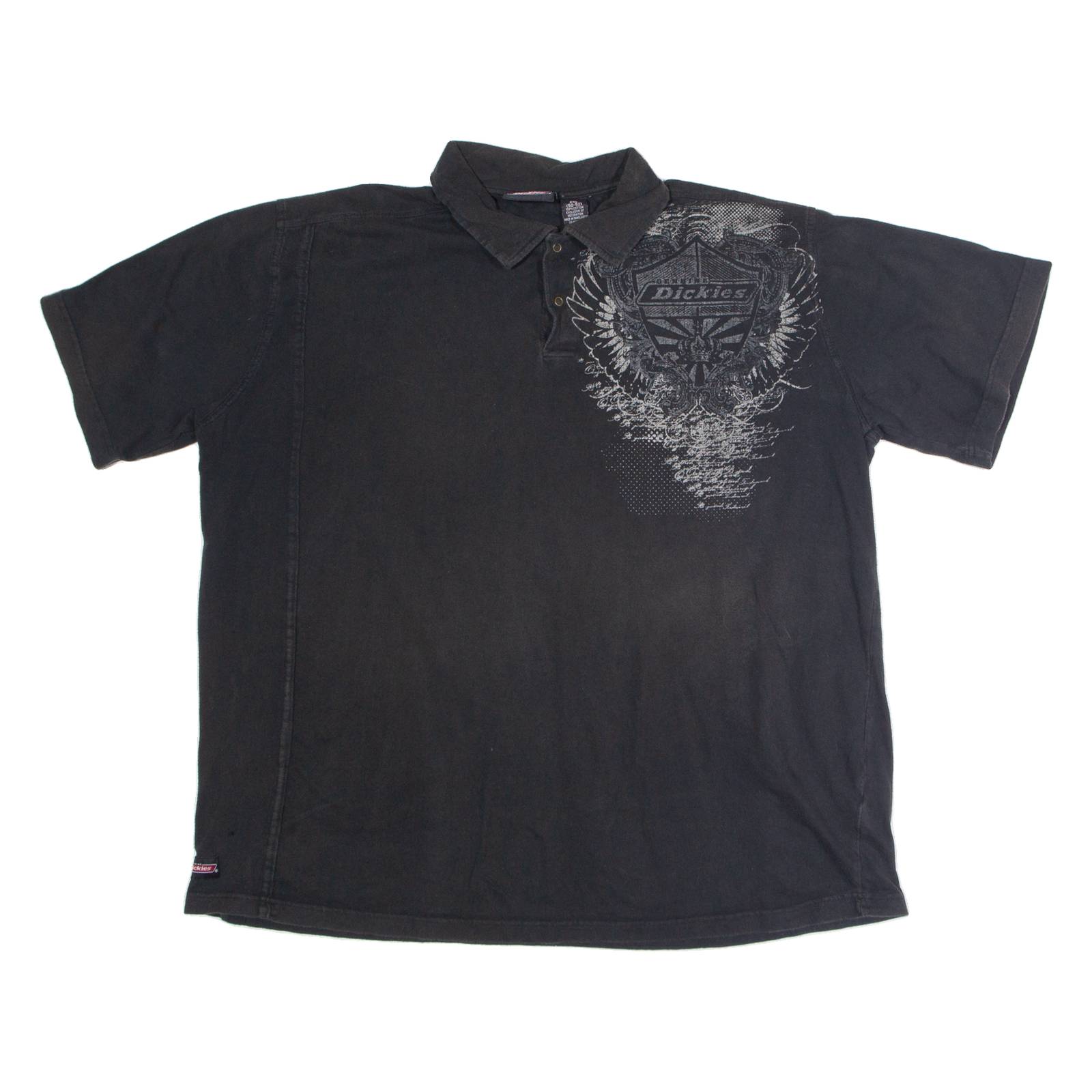 DICKIES Mens Polo Shirt Black 2XL