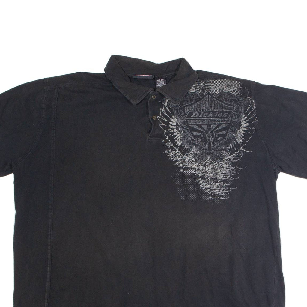 DICKIES Mens Polo Shirt Black 2XL