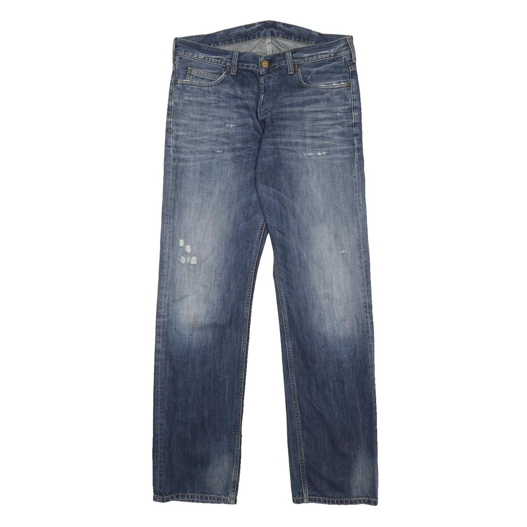 CARHARTT Mens Blue Regular Straight Denim Medium W32 L34 Cotton Button Jeans