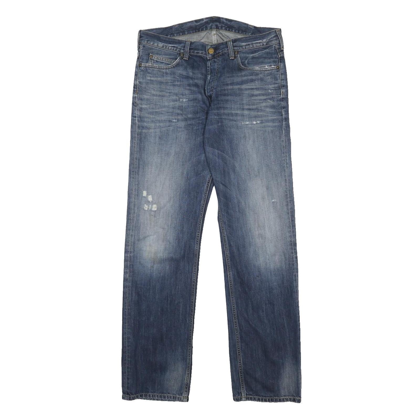 CARHARTT Mens Blue Regular Straight Denim Medium W32 L34 Cotton Button Jeans