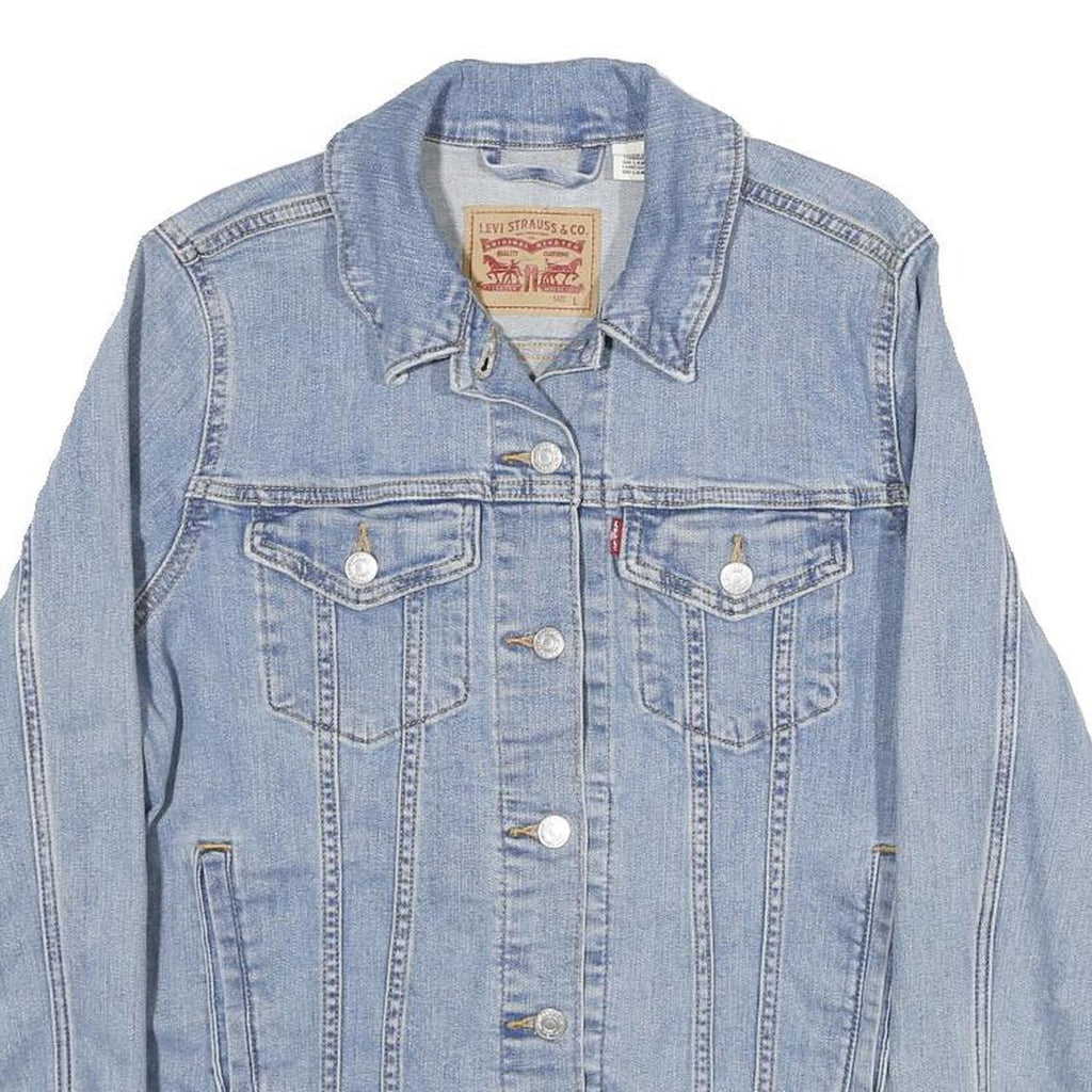 LEVI'S Womens Blue Denim Jacket L Cotton Button Front Classic Fit Casual