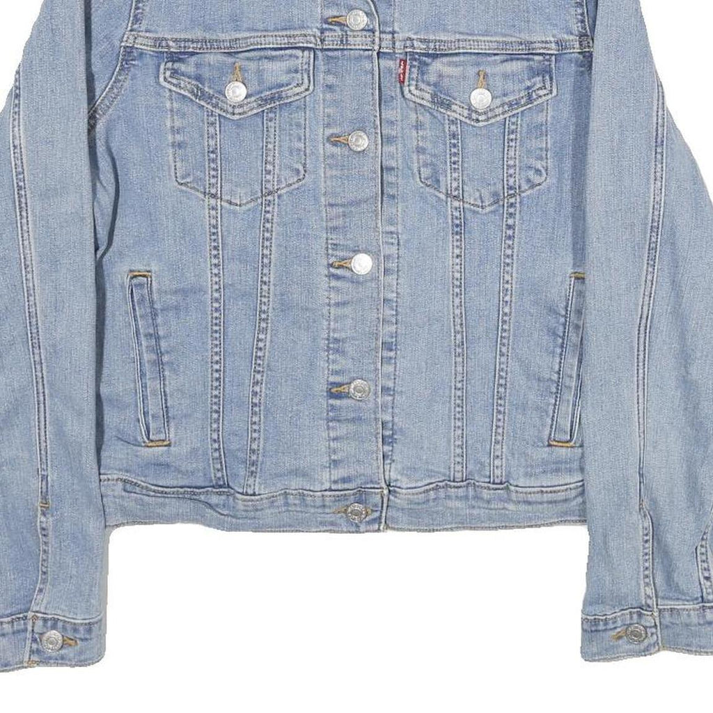 LEVI'S Womens Blue Denim Jacket L Cotton Button Front Classic Fit Casual