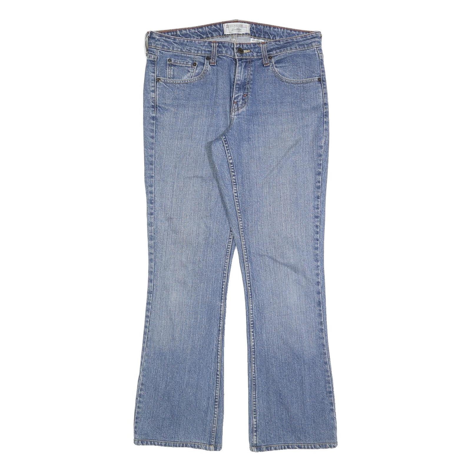 LEVI'S Womens Blue Regular Fit Flared Denim Medium Wash Jeans W34 L32 Classic