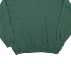 CHEEKO Womens Green Button Up Plain Crew Neck Basic Knit L Jumper Embroidered
