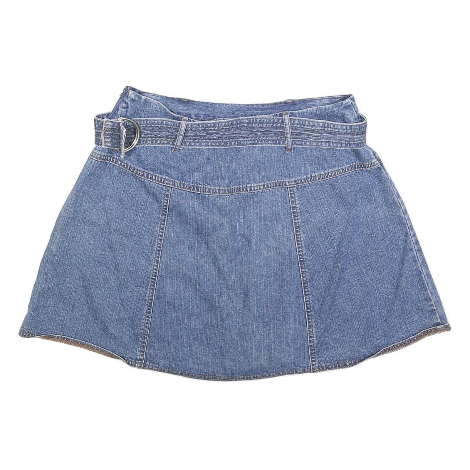 SONOMA Womens Blue Denim Skater Short Cotton Blend Size M Casual Summer Skirt