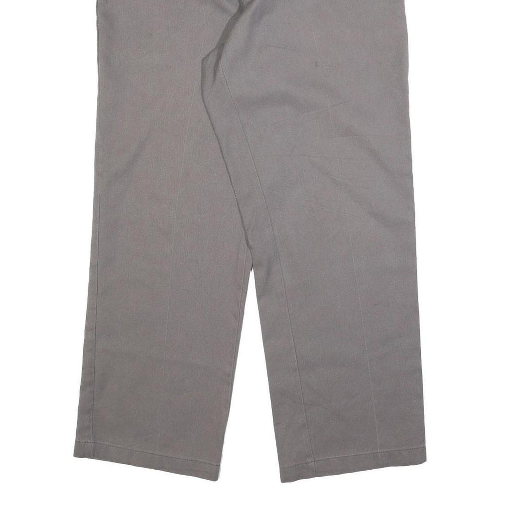 DICKIES Mens Regular Grey Cotton Blend Trousers W34 L29 Workwear Zip Closure