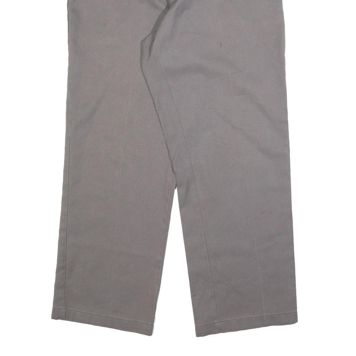DICKIES Mens Regular Grey Cotton Blend Trousers W34 L29 Workwear Zip Closure