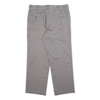 DICKIES Mens Regular Grey Cotton Blend Trousers W34 L29 Workwear Zip Closure