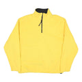 OLD NAVY Mens Yellow Pullover Plain 1/4 Zip Regular Fit L Polyester Blend Jumper