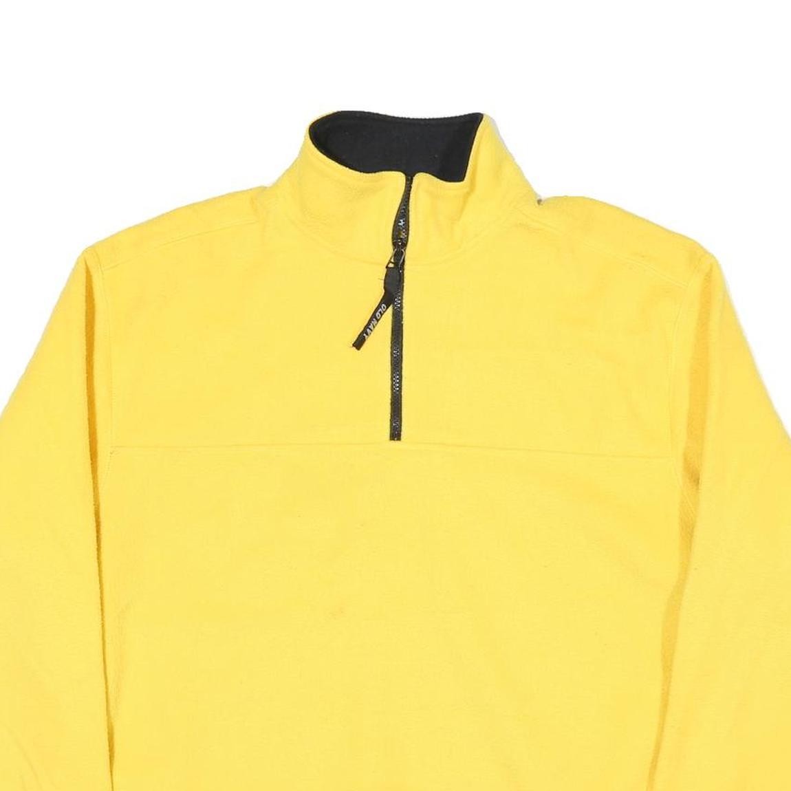 OLD NAVY Mens Yellow Pullover Plain 1/4 Zip Regular Fit L Polyester Blend Jumper