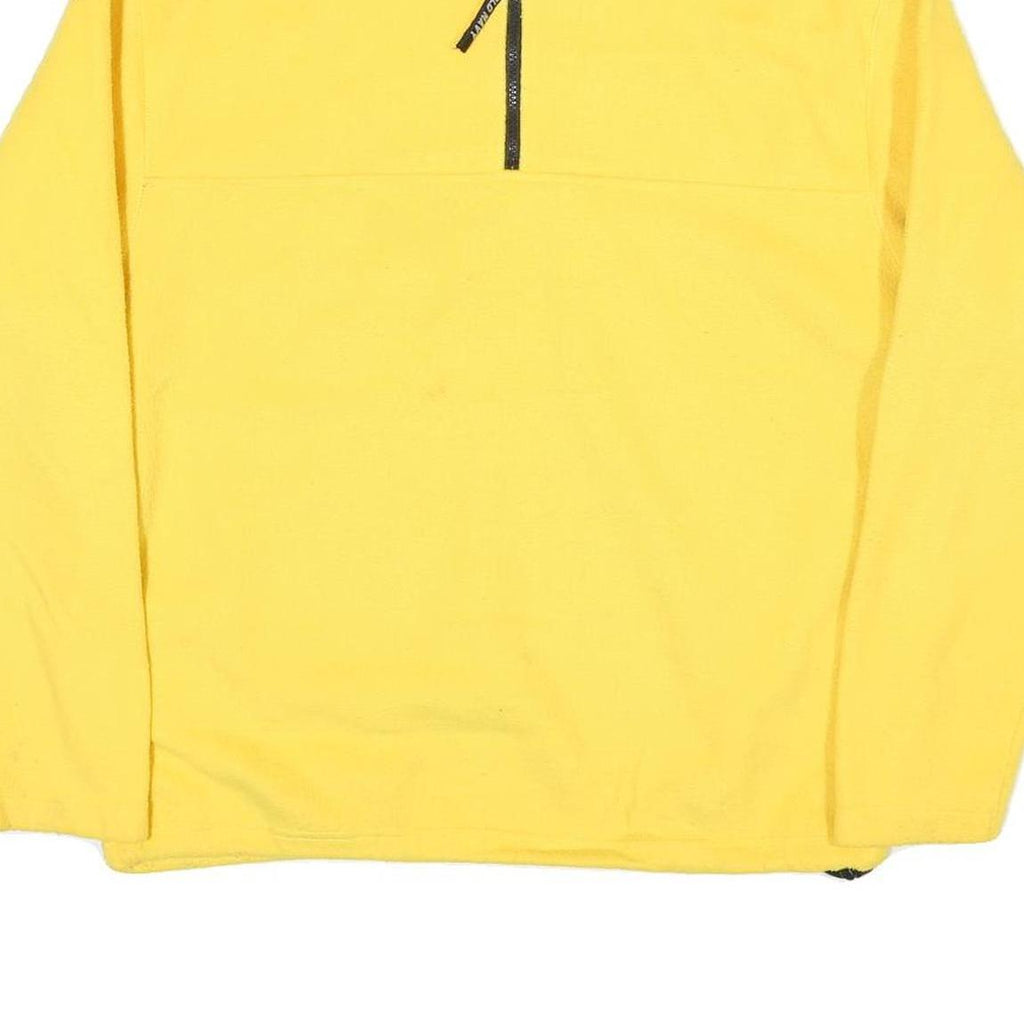 OLD NAVY Mens Yellow Pullover Plain 1/4 Zip Regular Fit L Polyester Blend Jumper