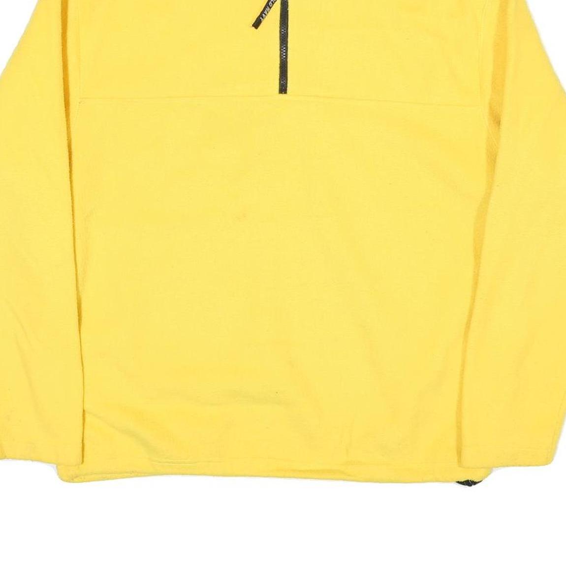 OLD NAVY Mens Yellow Pullover Plain 1/4 Zip Regular Fit L Polyester Blend Jumper