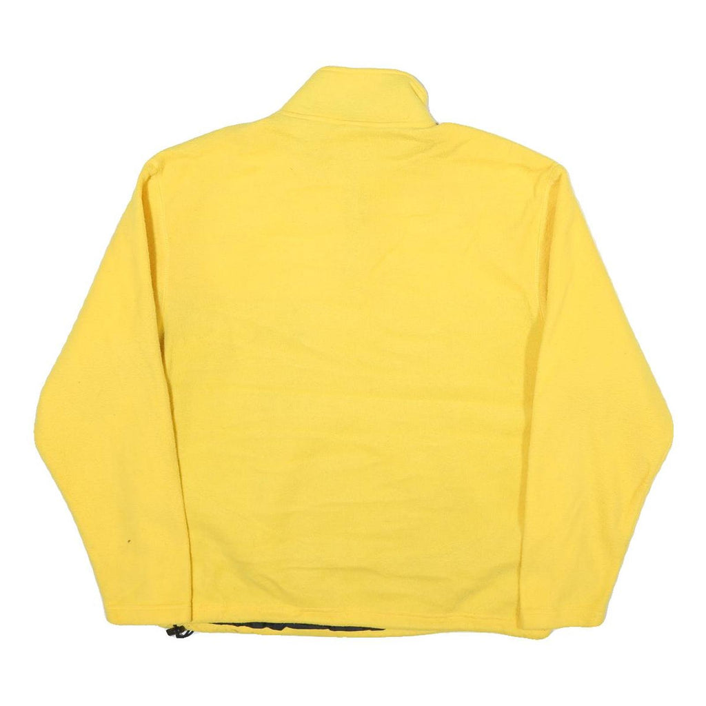 OLD NAVY Mens Yellow Pullover Plain 1/4 Zip Regular Fit L Polyester Blend Jumper