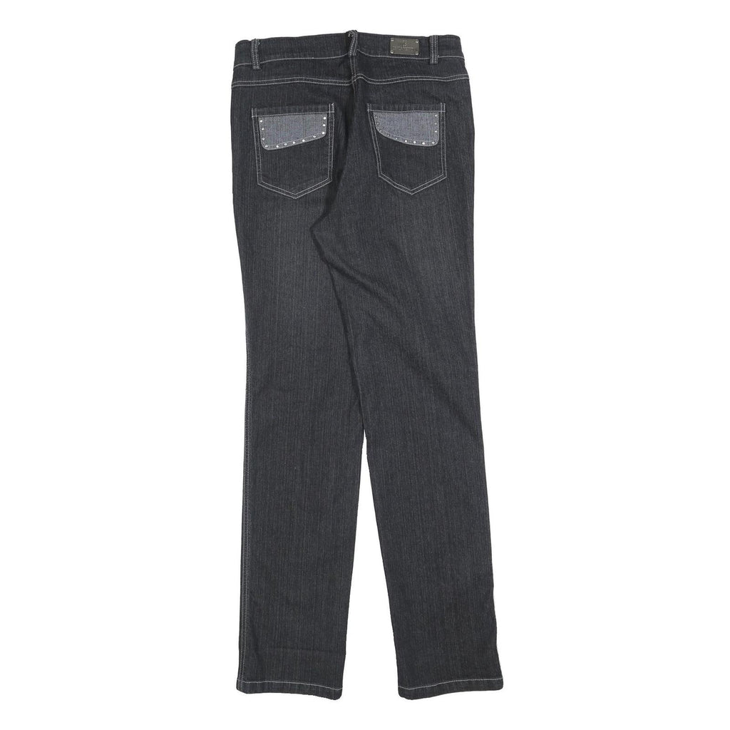 CARLA FERRONI Womens Jeans Black Regular Straight Denim Medium W32 L34 Stylish