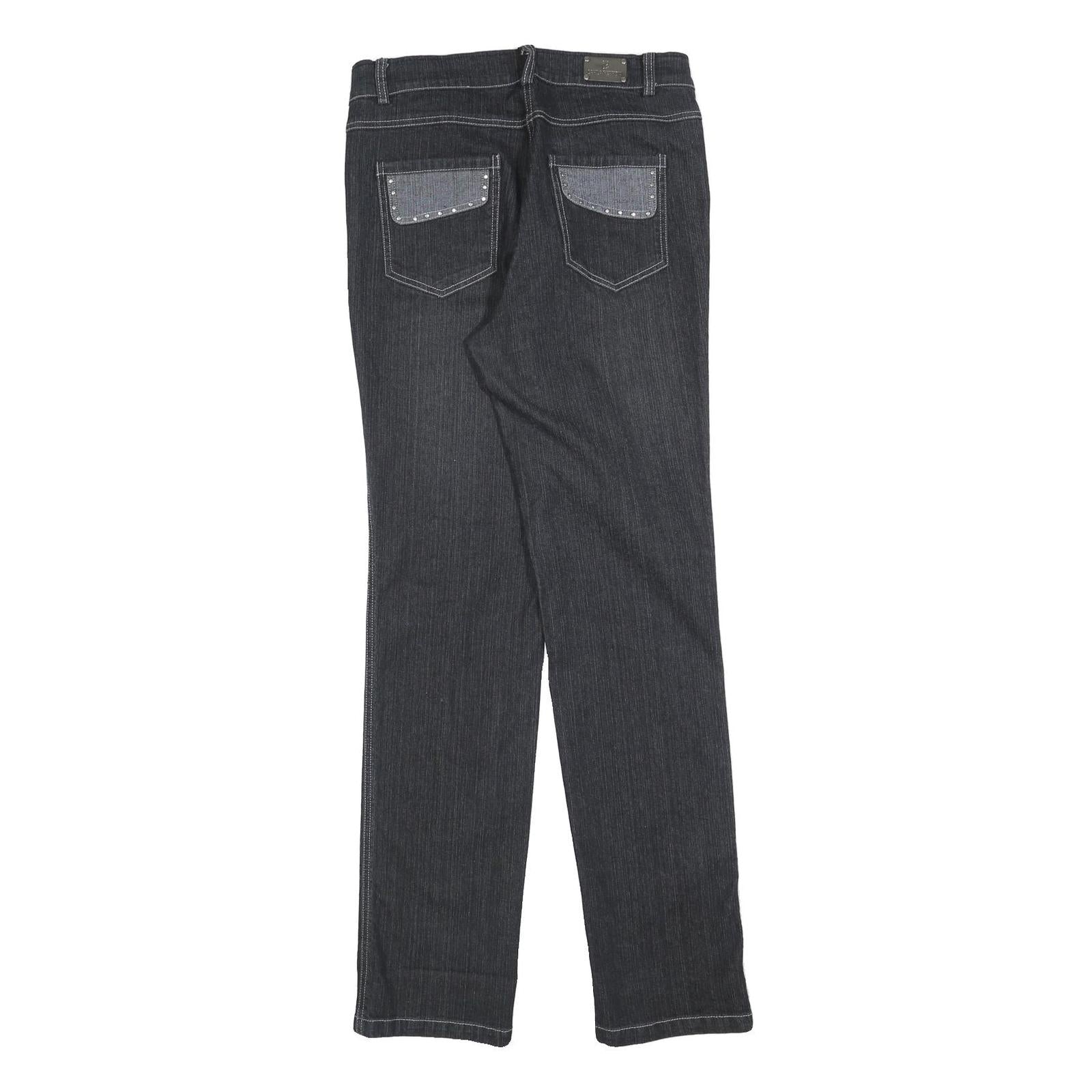 CARLA FERRONI Womens Jeans Black Regular Straight Denim Medium W32 L34 Stylish