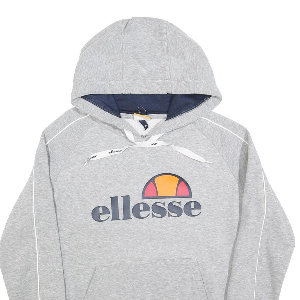 ELLESSE Womens Grey Pullover Hoodie UK 10 Cotton Blend Sport Casual Sweatshirt