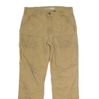CARHARTT Mens Cotton Beige Regular Straight Trousers W34 L30 Workwear Durable