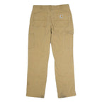 CARHARTT Mens Cotton Beige Regular Straight Trousers W34 L30 Workwear Durable