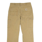 CARHARTT Mens Cotton Beige Regular Straight Trousers W34 L30 Workwear Durable