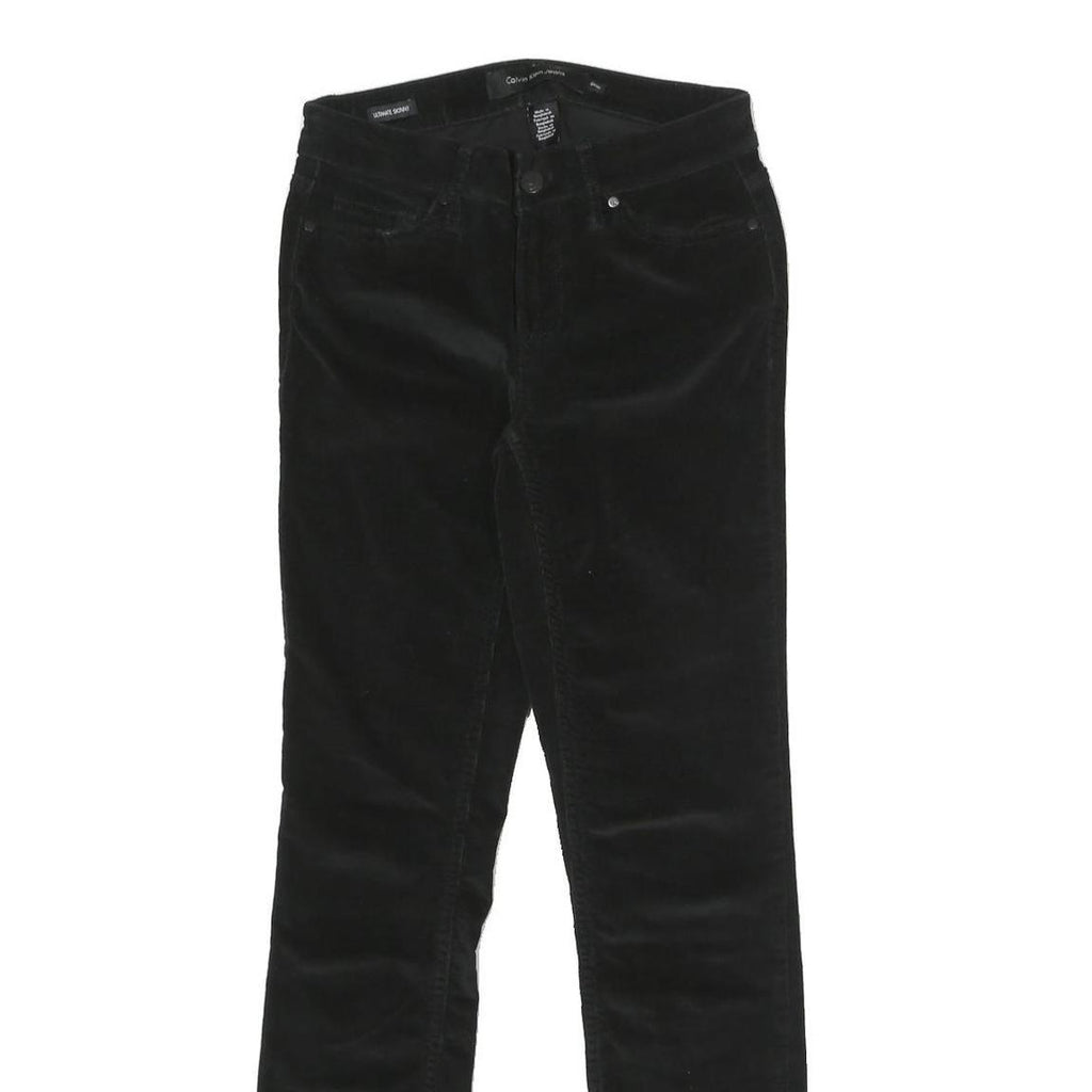 CALVIN KLEIN JEANS Womens Cotton Blend Black Slim Skinny Trousers W25 L28