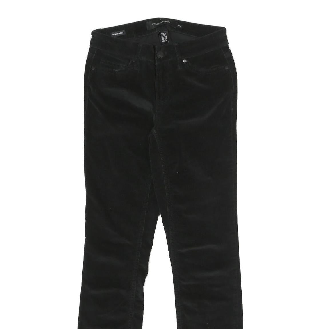 CALVIN KLEIN JEANS Womens Cotton Blend Black Slim Skinny Trousers W25 L28