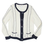 TALBOTS Womens Cardigan Cream Tight Knit L