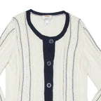 TALBOTS Womens Cardigan Cream Tight Knit L
