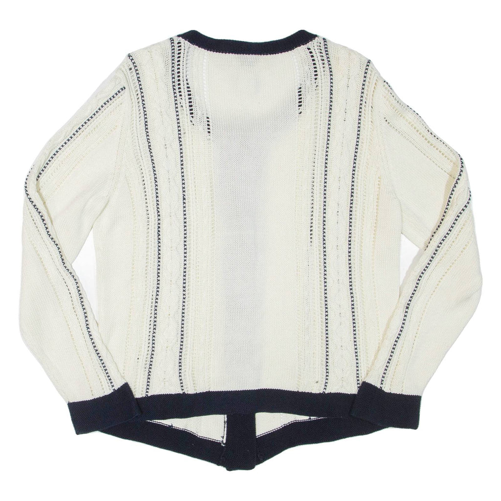TALBOTS Womens Cardigan Cream Tight Knit L