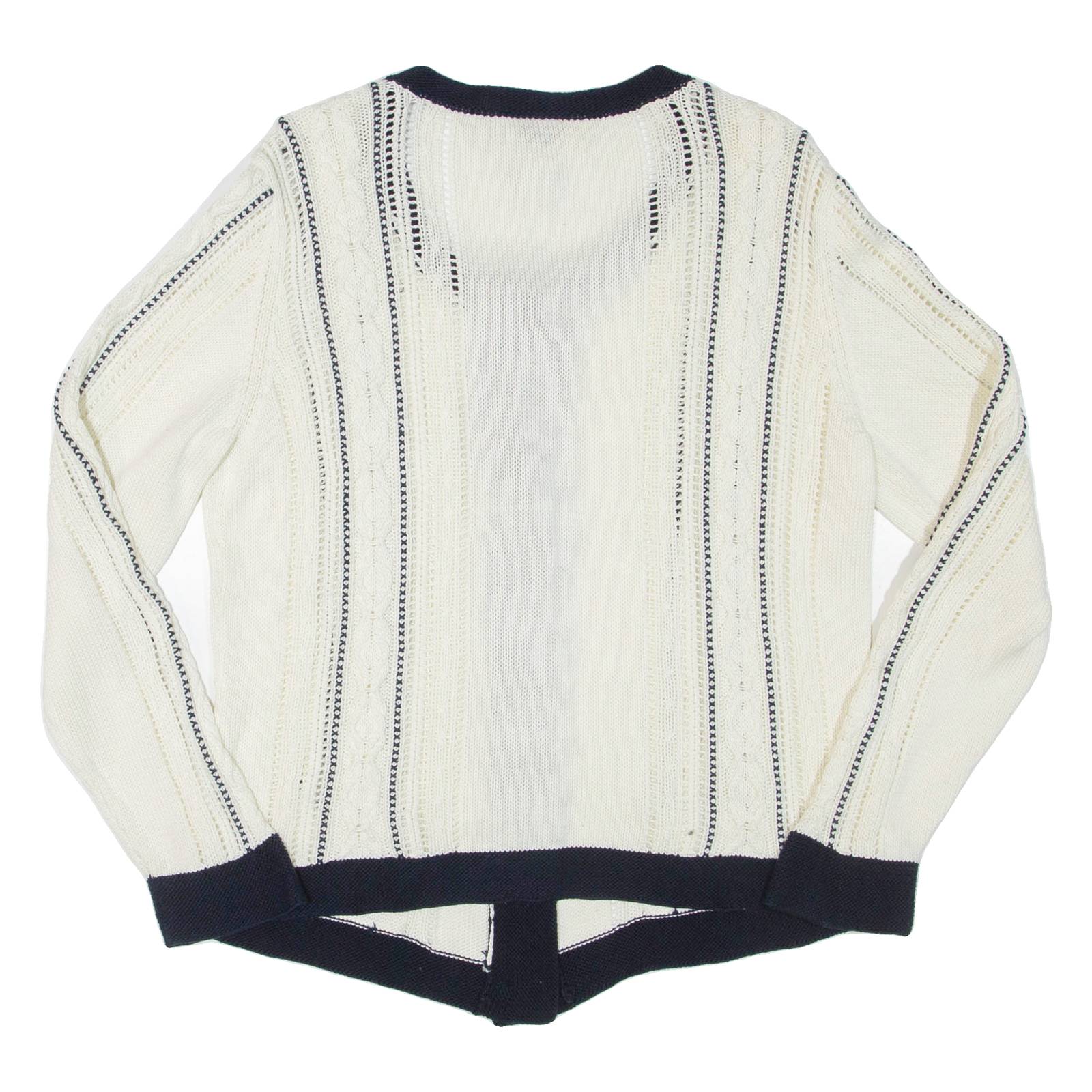 TALBOTS Womens Cardigan Cream Tight Knit L