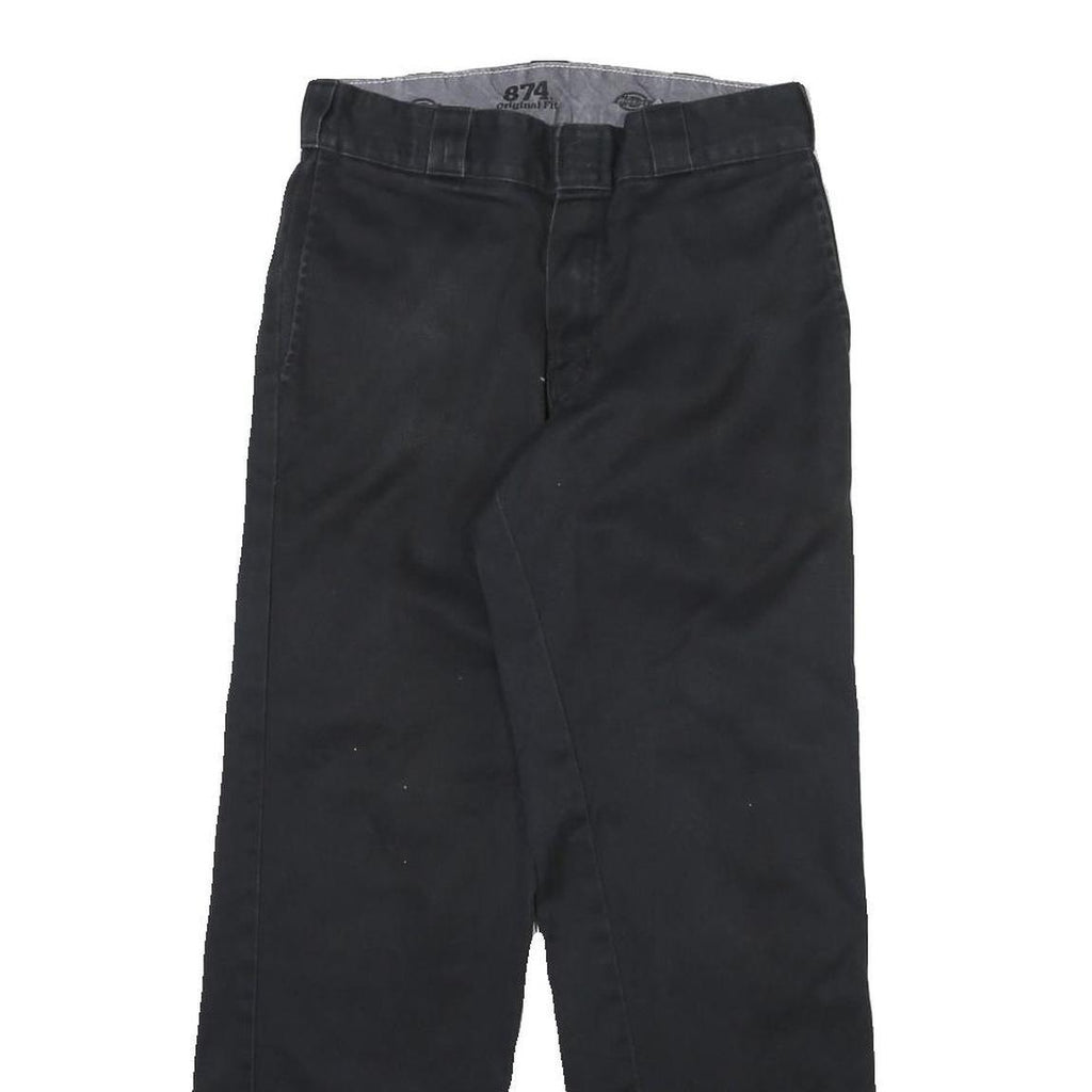 DICKIES Mens Cotton Blend Black Regular Fit Straight Leg Trousers W30 L29