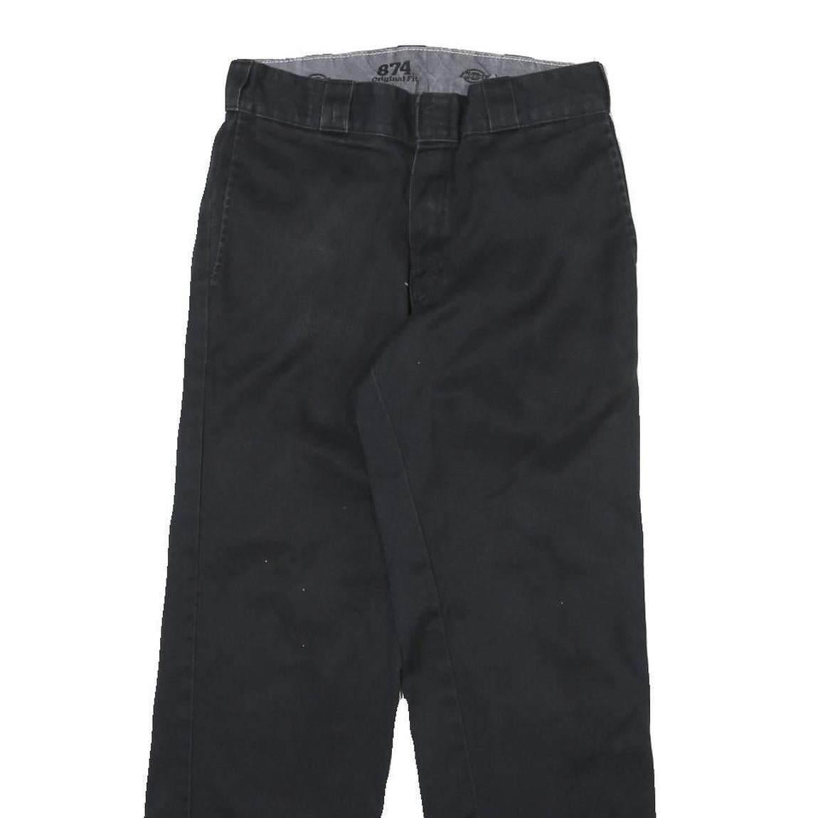 DICKIES Mens Cotton Blend Black Regular Fit Straight Leg Trousers W30 L29