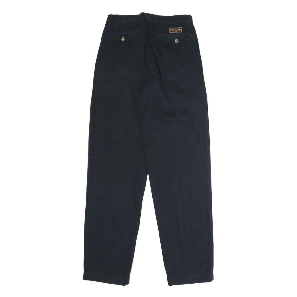 MALBORO CLASSICS Mens Cotton Black Regular Fit Straight Trousers W28 L33 Casual