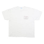 HANES Mens White Mountain Cabins Graphic T-Shirt L Short Sleeve Crew Neck Cabin