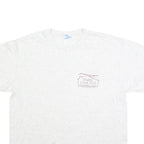 HANES Mens White Mountain Cabins Graphic T-Shirt L Short Sleeve Crew Neck Cabin