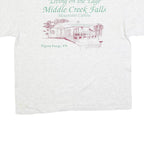 HANES Mens White Mountain Cabins Graphic T-Shirt L Short Sleeve Crew Neck Cabin