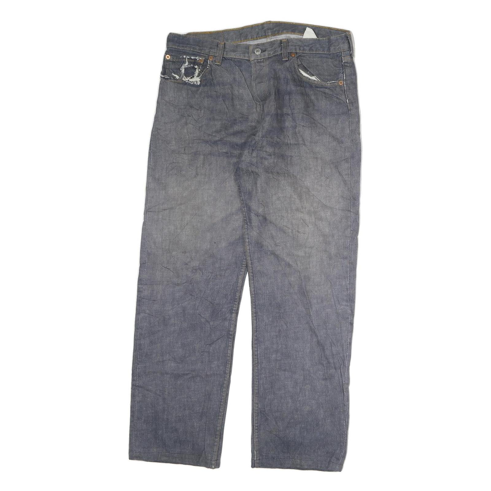 LEVI'S 501 Mens Jeans Blue Regular Straight Denim Raw W36 L30 Classic Button Fly