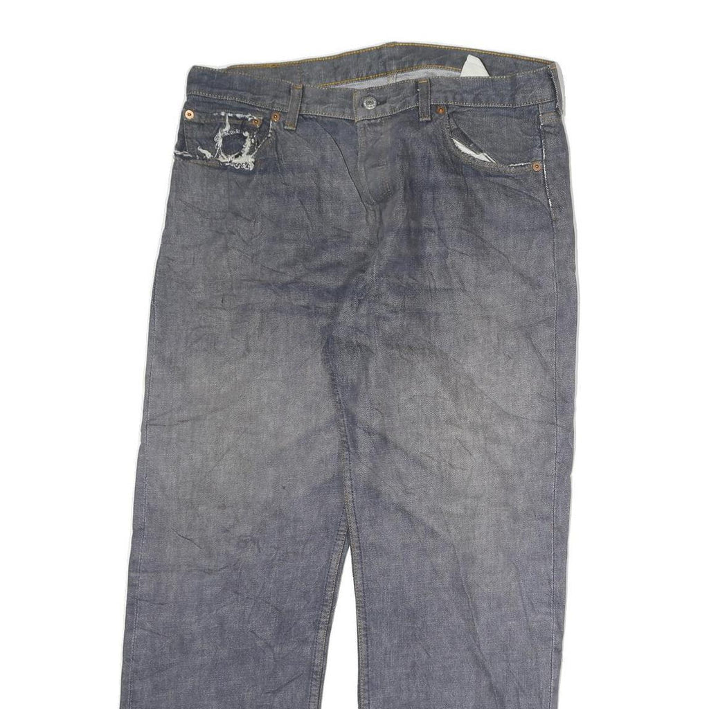 LEVI'S 501 Mens Jeans Blue Regular Straight Denim Raw W36 L30 Classic Button Fly