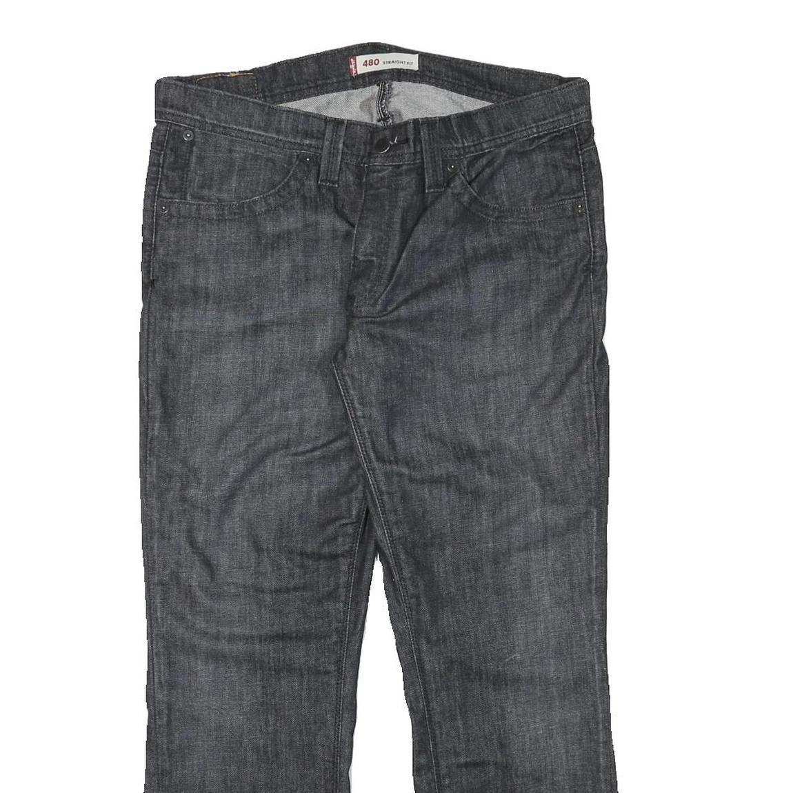 LEVI'S Womens Jeans Black Regular Straight Denim Dark W33 L27 Zip Cotton Blend