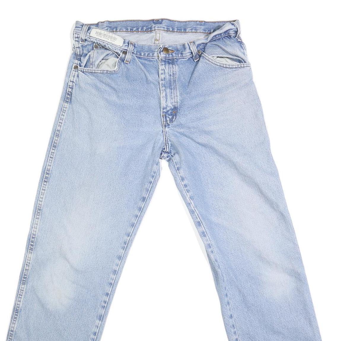 DICKIES Mens Jeans Blue Regular Straight Denim Light W32 L32 Zip Cotton Blend