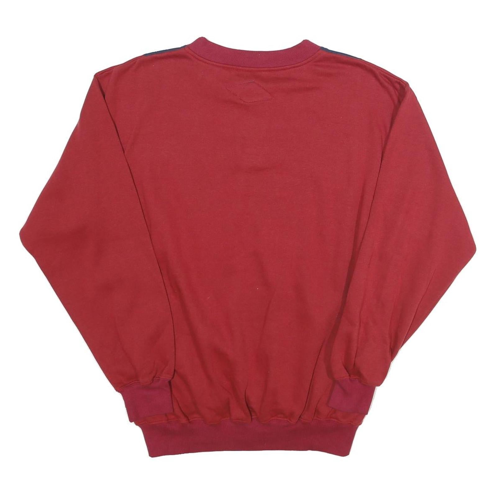 HALIFAX Mens Blue & Red Crew Neck L Colour Block Cotton Blend Sweatshirt