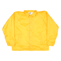 AUGUSTA Mens Yellow Nylon Coach Jacket XL Plain Button Closure Lightweight