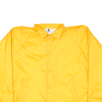 AUGUSTA Mens Yellow Nylon Coach Jacket XL Plain Button Closure Lightweight